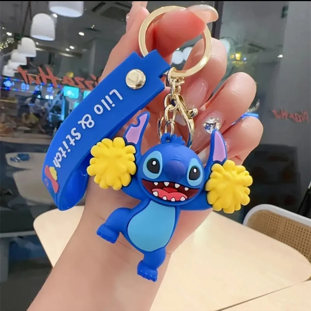 Stitch Cheerleader Silicone Bag charm Keychain Large NEW